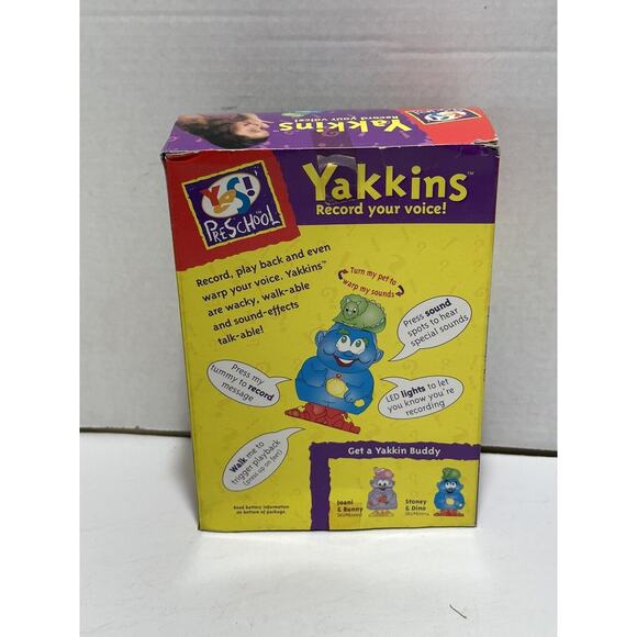 Rare 1997 Yes! Preschool Yakkins STONEY & DINO record your voice Need Batery VTG - Picture 5 of 6
